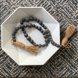 Decorative Wooden Beads with Jute Tassels